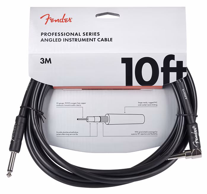 Fender Professional Series 10' Instrument Cable Angled - Câble d'instrument