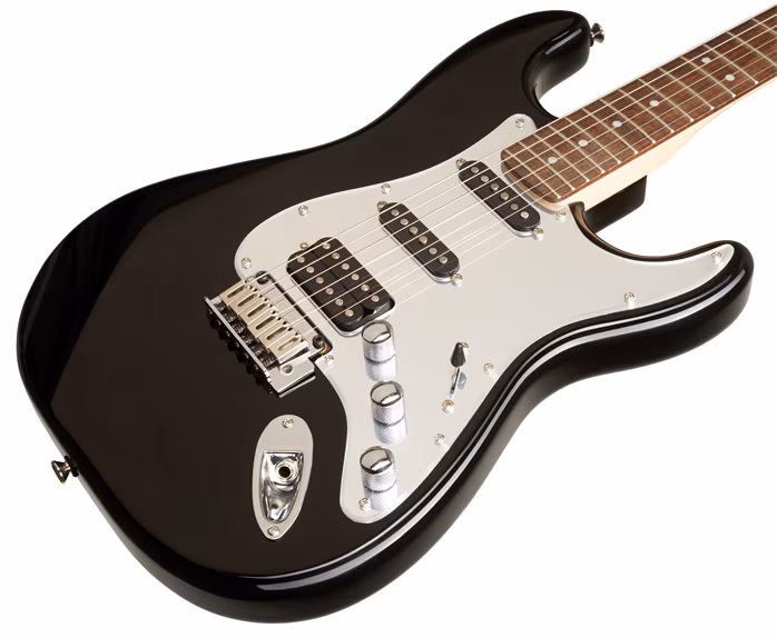 Fender Squier Standard Stratocaster HSS LRL Black and Chrome - Guitare électrique