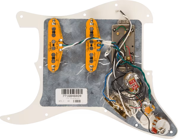 Fender Pre-Wired Pickguard, Strat HSS SHAW/G4 WBW - Ensemble de capteurs pour guitare électrique