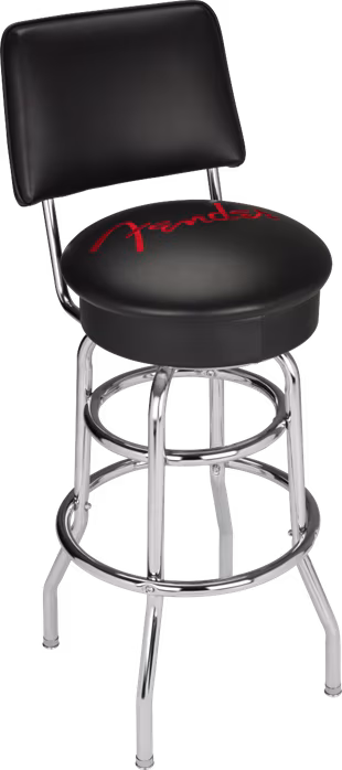 Fender 34" Barstool Vegan Leather With Backrest - Tabouret de bar