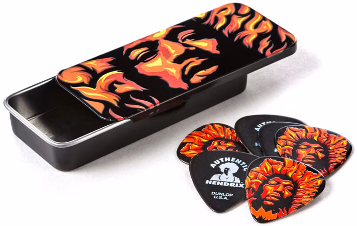Dunlop Jimi Hendrix Pick Tin Voodoo Fire - Médiators