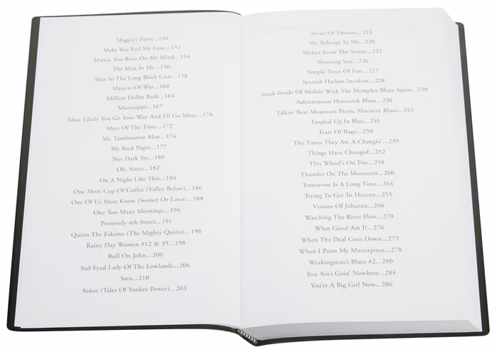 MS The Little Black Songbook: Bob Dylan - Le recueil de chansons