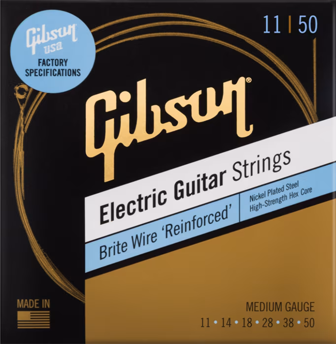 Gibson Brite Wire Reinforced Electric Gutar Strings Medium - Cordes pour une guitare électrique