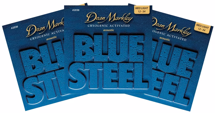 Dean Markley 2036 ML 12-54 Blue Steel Acoustic 3-PACK 012-016-025-032-042-054 MEDIUM LIGHT - Cordes en métal pour guitare acoustique