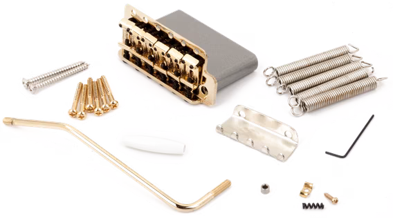 Fender 6-Saddle American Vintage Series Stratocaster Tremolo Assembly, Gold - Tremolo System