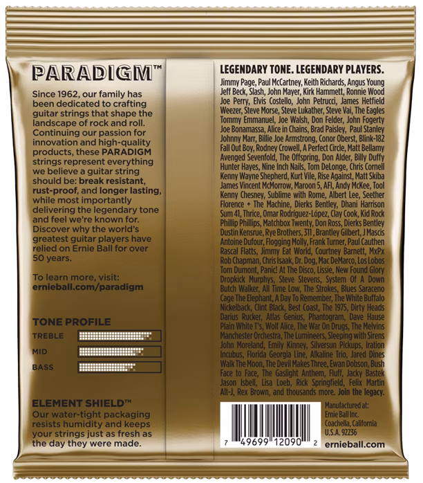 Ernie Ball 2090 Paradigm 80/20 Bronze Extra Light - Cordes en métal pour guitare acoustique