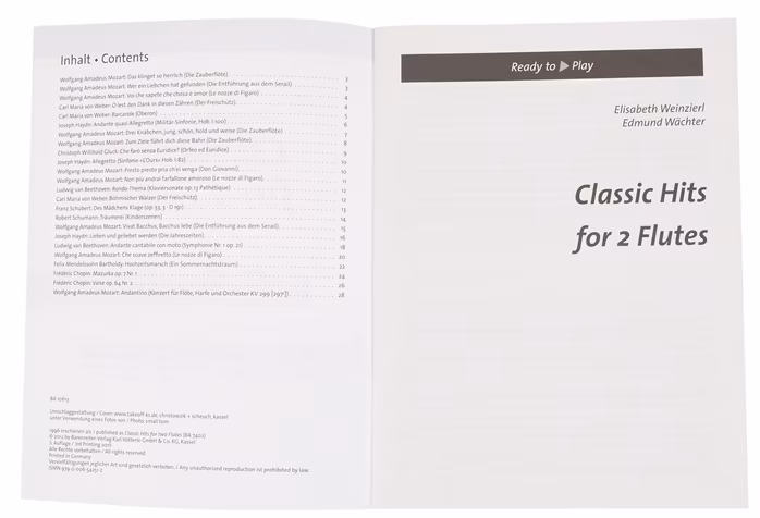 MS Classic Hits for 2 Flutes - École de flute traversiere