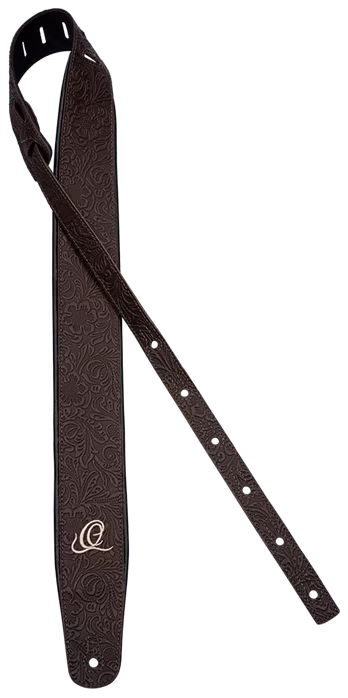 Ortega Leather Strap Byzantine Cocoa - Sangle de guitare