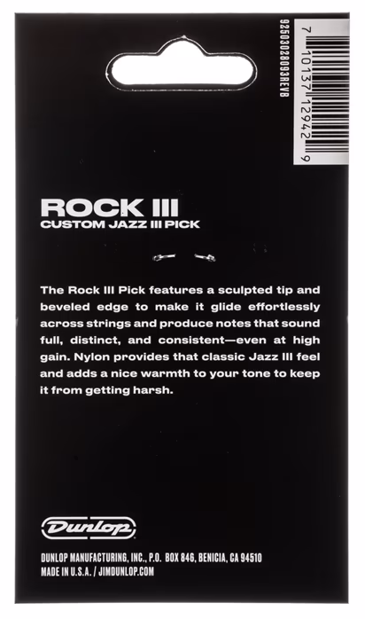 Dunlop Rock III custom Jazz III Picks 1.38 - Médiators