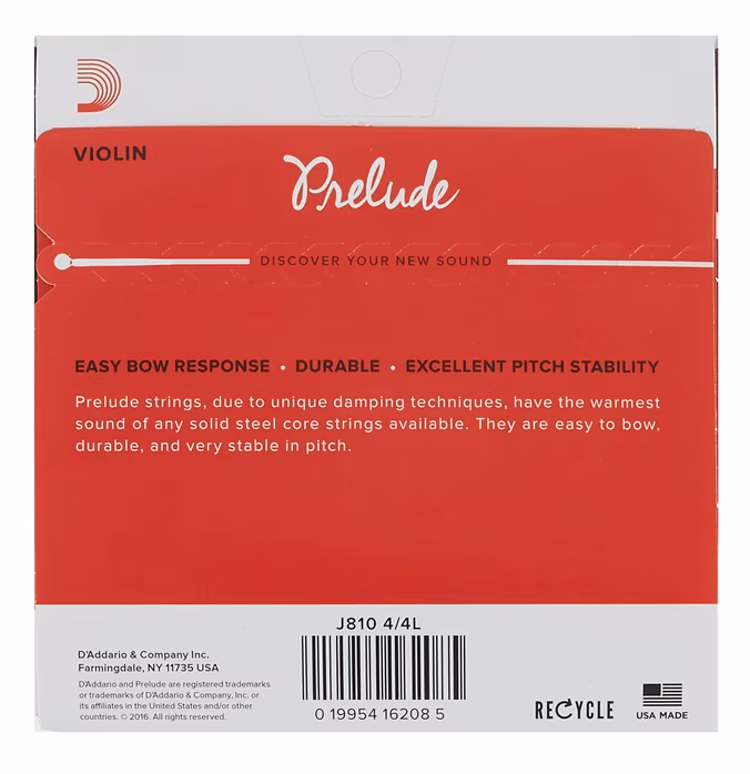 D'Addario Prelude J810 Vln 4/4 L - Cordes pour violon