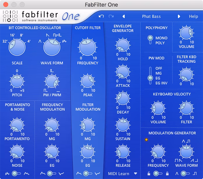 FabFilter One - Software