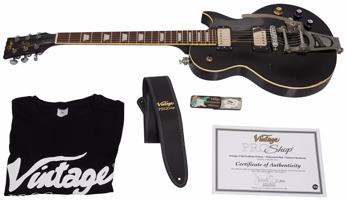 Vintage V100PU1270 Proshop Vintage Black (déballé) - Guitare électrique