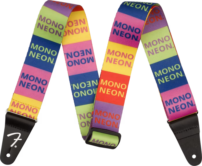 Fender MonoNeon Logo Strap, Multi-Color, 2" - Sangle de guitare