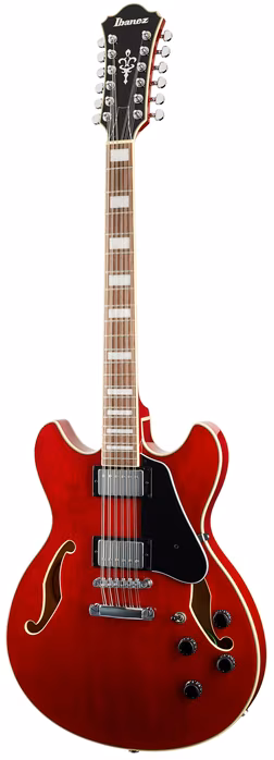 Ibanez AS7312 Transparent Cherry Red - Guitare semi acoustique a douze cordes