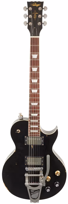 Vintage V100PU1270 Proshop Vintage Black (déballé) - Guitare électrique