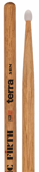 Vic Firth 5BTN American Classic® Terra Series Drumsticks, Nylon Tip - Baguettes Hickory