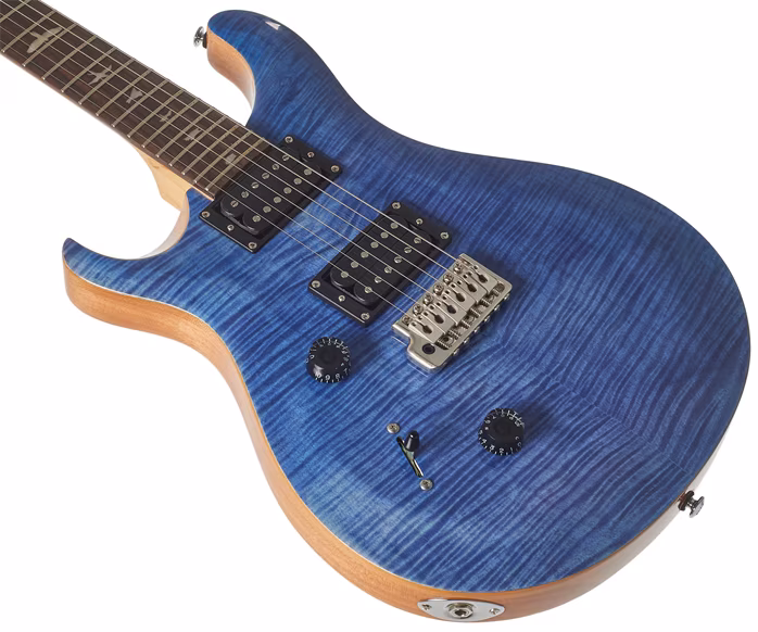 PRS SE Custom 24 LH Violin Top Carve Faded Blue - Guitare électrique gaucher