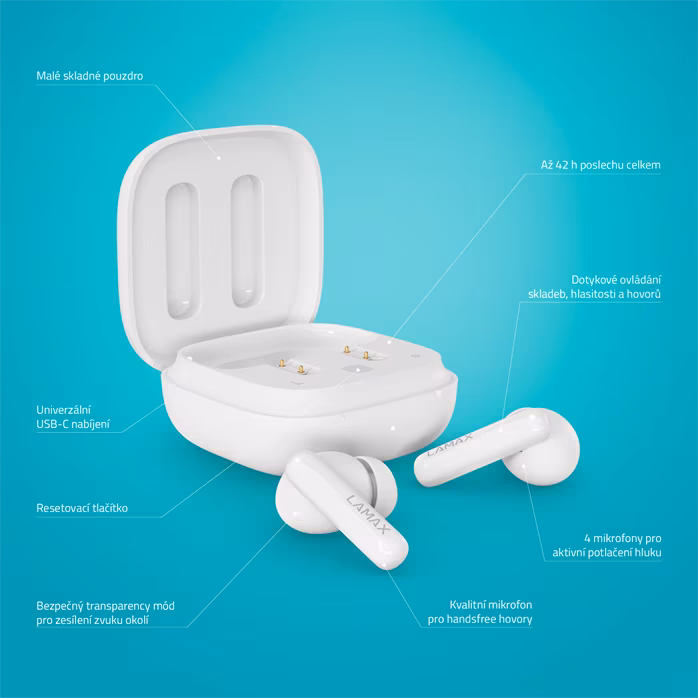 LAMAX Clips1 Plus White - Écouteurs sans fil