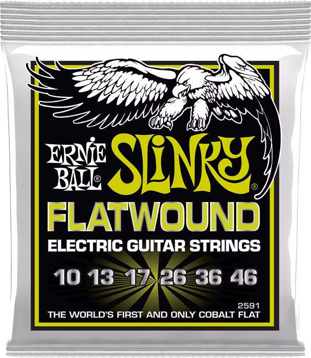 Ernie Ball 2591 Regular Slinky Flatwound - Cordes pour une guitare électrique