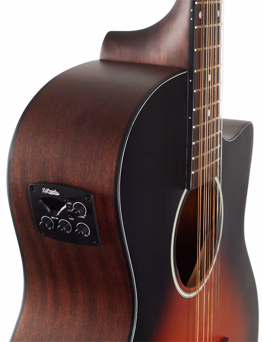 D'Angelico Fulton LS Grand Auditorium 12-String CE Satin Vintage Sunburst - Guitare électroacoustique a douze cordes