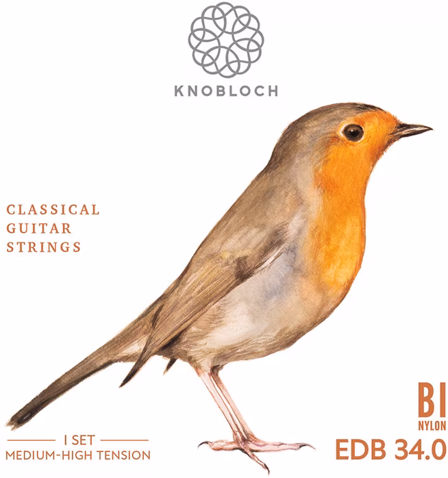 Knobloch ERITHACUS Double Silver BI Nylon Medium-High Tension 34.0 - Cordes en nylon pour guitare classique