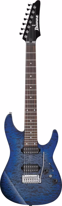 Ibanez AZ427P2QM Twilight Blue Burst - Guitare électrique a sept cordes