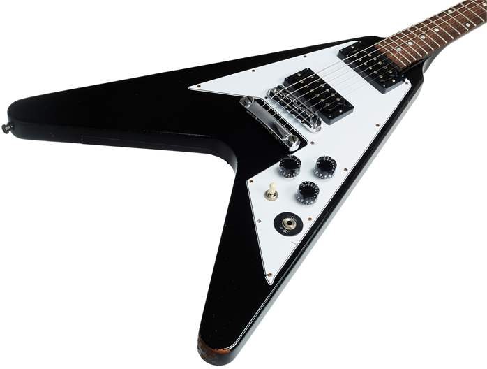 Gibson Custom Shop 1979 Flying V Kirk Hammett Ebony Murphy Lab Replica Aged - Guitare électrique