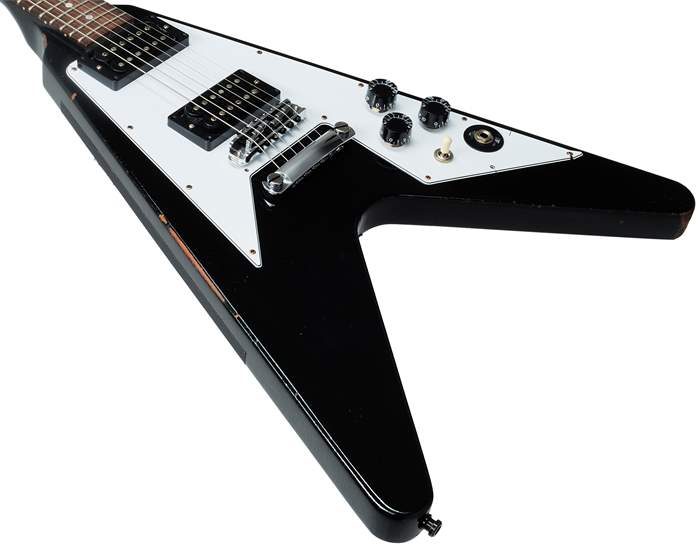 Gibson Custom Shop 1979 Flying V Kirk Hammett Ebony Murphy Lab Replica Aged - Guitare électrique