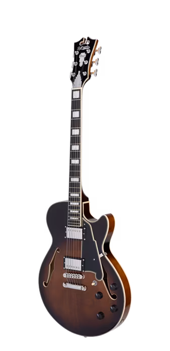 D'Angelico Premier SS Single Cutaway Stop-Bar Tailpie CE Brown Burst - Guitare semi acoustique