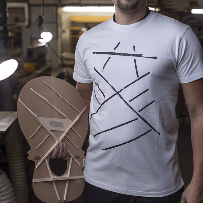 Furch White T-shirt print bracing L - T-shirt