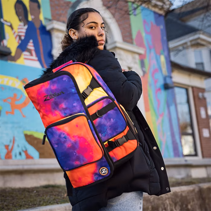 Zildjian Student Backpack Orange Burst - Sac a dos avec un étui pour baguettes