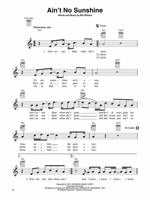 MS Next First 50 Songs You Should Play On Ukulele - Partition pour ukulélé