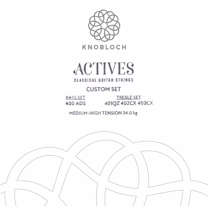 Knobloch ACTIVES Double Silver Bass Set Medium-High Tension 34.0 - Cordes en nylon pour guitare classique