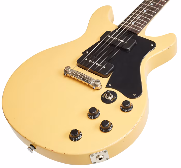 Maybach Lester Jr Double Cut Special TV Yellow Aged - Guitare électrique