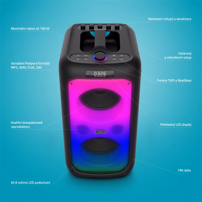 LAMAX PartyKing1 Plus - Haut-parleur portable sans fil