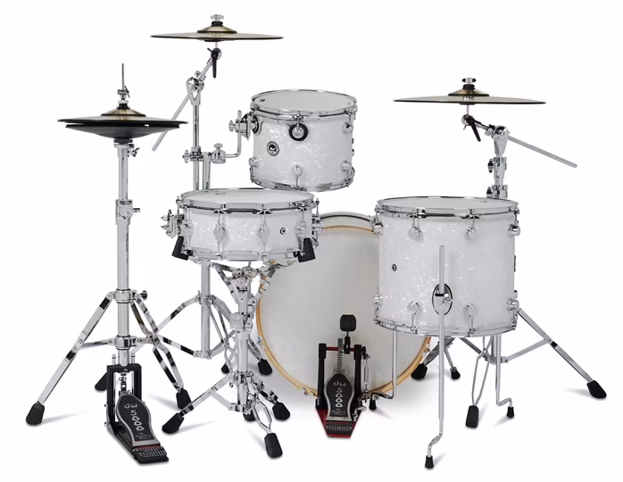 DWe 4-Piece White Marine Pearl Finish Ply Kit - Batterie électroacoustique