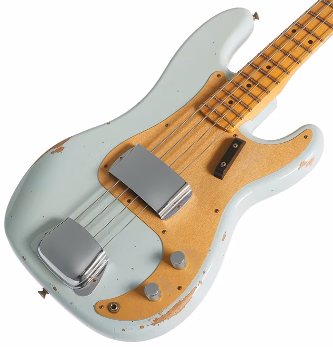 Fender Custom Shop 58 Precision Bass Relic Aged Sonic Blue - Basse électrique