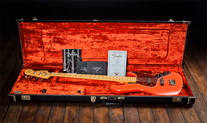 Fender Custom Shop 2010 Custom Classic Jazz Bass 4 Fiesta Red - Basse électrique