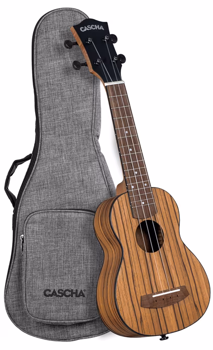 Cascha CUSZW1 Soprano Zebra Wood  - Ukulélé acoustique