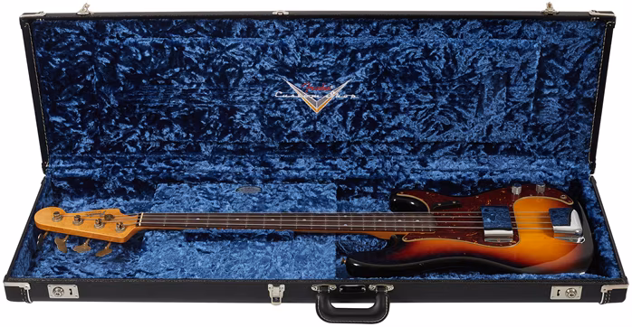 Fender Custom Shop 66 Precision Bass JRN Relic Faded Bleached 3-Color Sunburst - Basse électrique