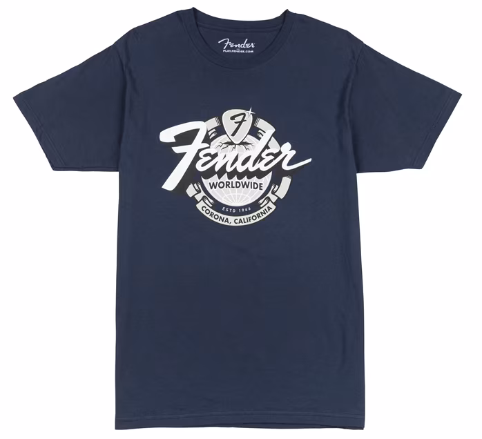 Fender World Wide Tee Vintage Navy L - T-shirt