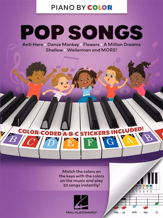 MS Piano-by-Color - Pop Songs - Partitions pour piano