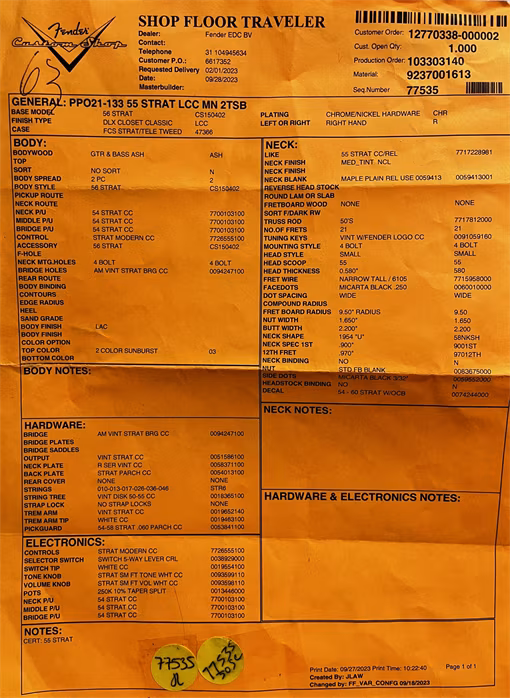 Fender Custom Shop 2023 Stratocaster 55 DLX Closet Classic - Guitare électrique