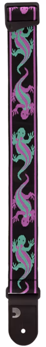 D'Addario Vintage Green/Violet Lizards - Sangle de guitare
