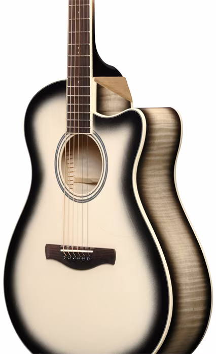 Ibanez AAM370M1CE Transparent Panda - Guitare électroacoustique