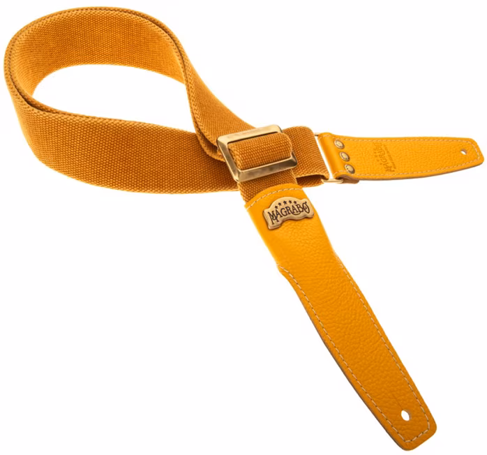 Magrabò Stripe SS Cotton Washed Ocra 5 cm, Corn - Sangle de guitare