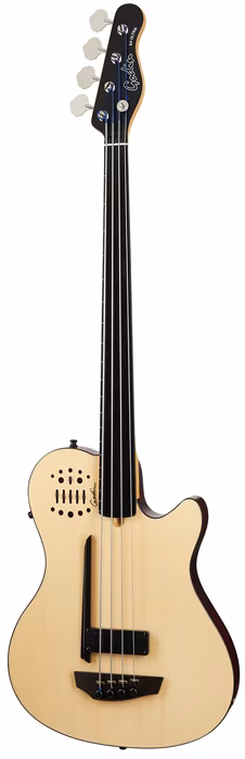 Godin A4 Ultra Natural Fretless A/E with Bag - Basse hybride fretless