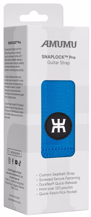Amumu SNAPLOCK PRO Lake Placid Blue - Sangle de guitare