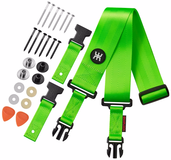 Amumu SNAPLOCK PRO Lime Green - Sangle de guitare
