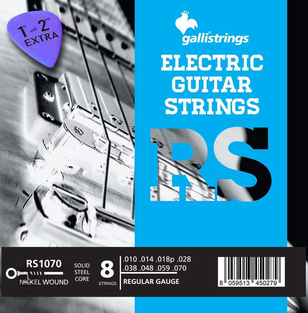 GALLI RS1070 Nickel 8-String Regular Cordes pour basse a huit
